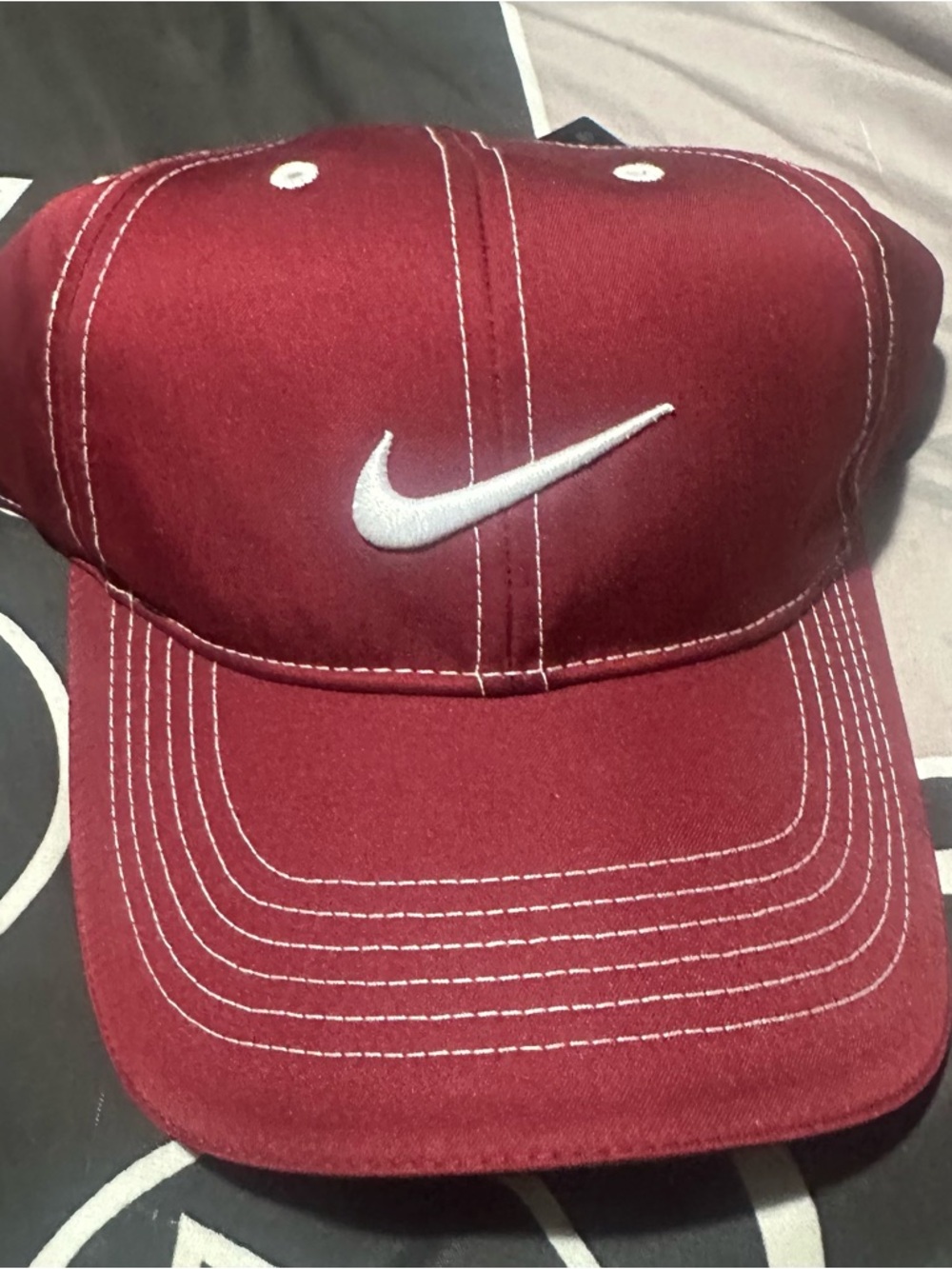 Nike Maroon and Gray Golf Cap with White Stitching